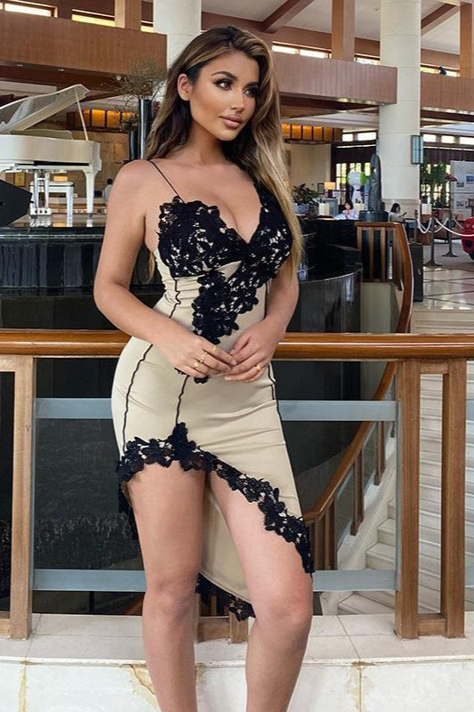 Strap Spaghetti Lace Midi Dress
