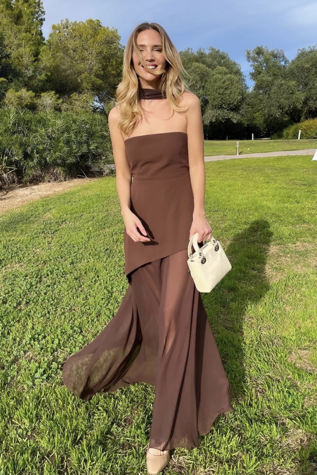 Graceful Strapless Sleeveless Maxi Dress