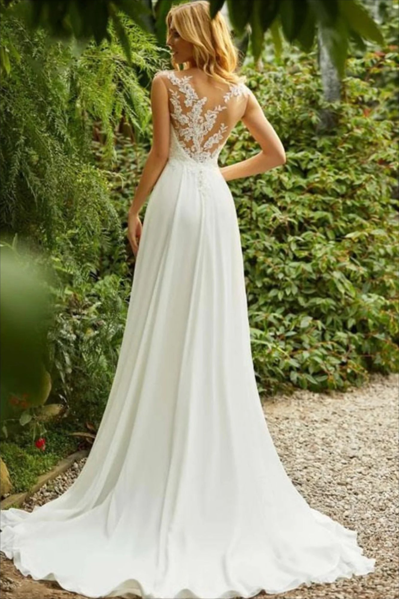 Graceful Lace Fit Flare Wedding Dress