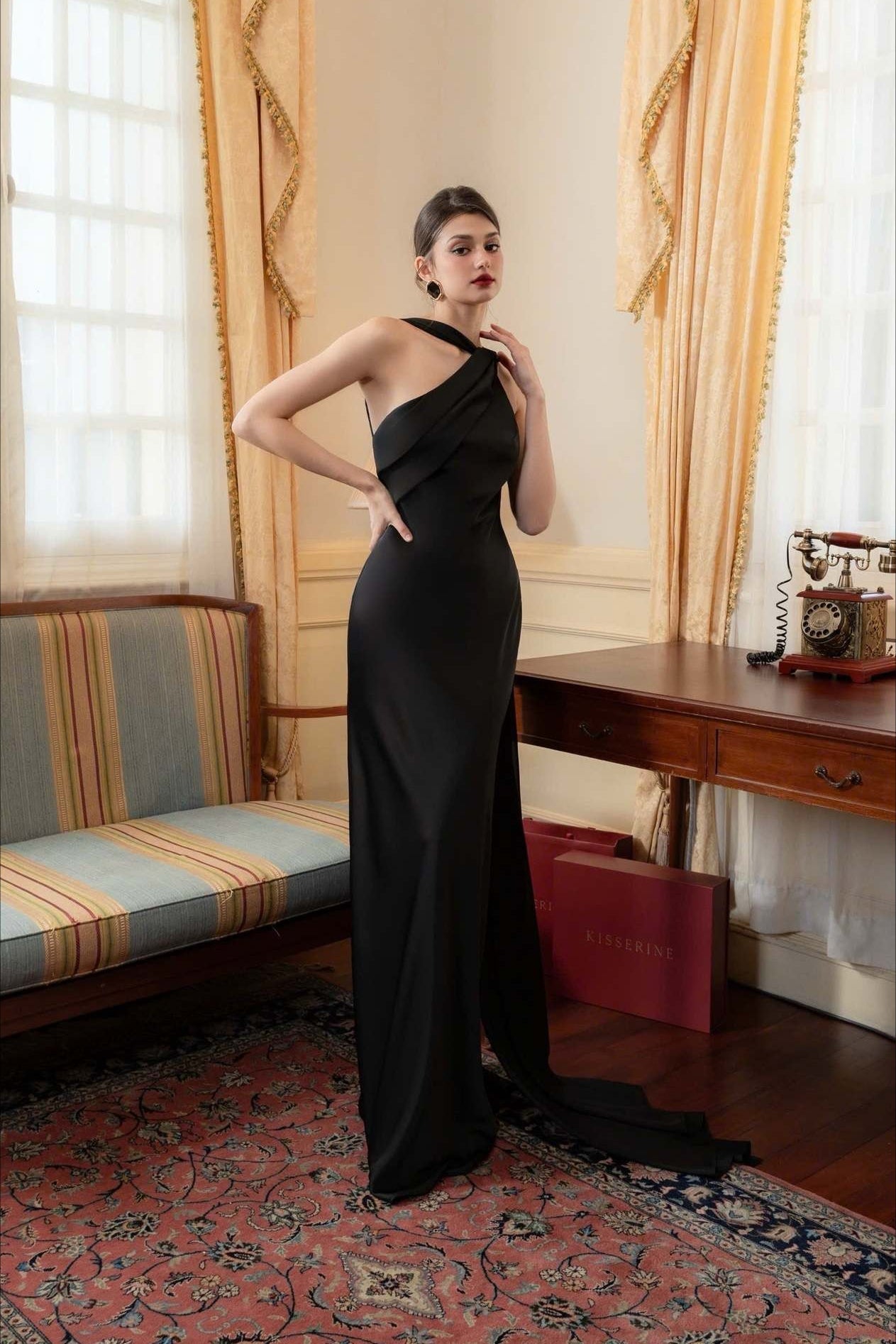 Satin Mermaid Slim Fit Graceful One Shoulder Solid Color Prom Dress