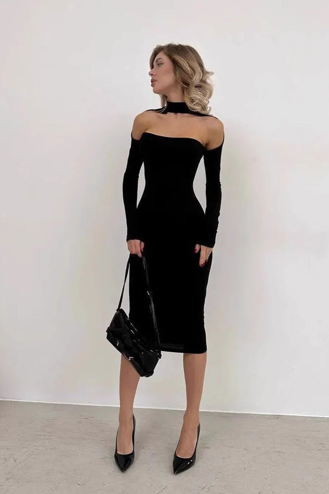 Cutout Strapless Bodycon Midi Dress