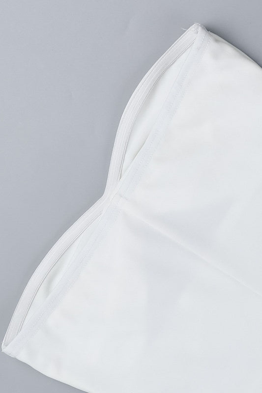Alluring Hollow Strapless Maxi Vacation Dress