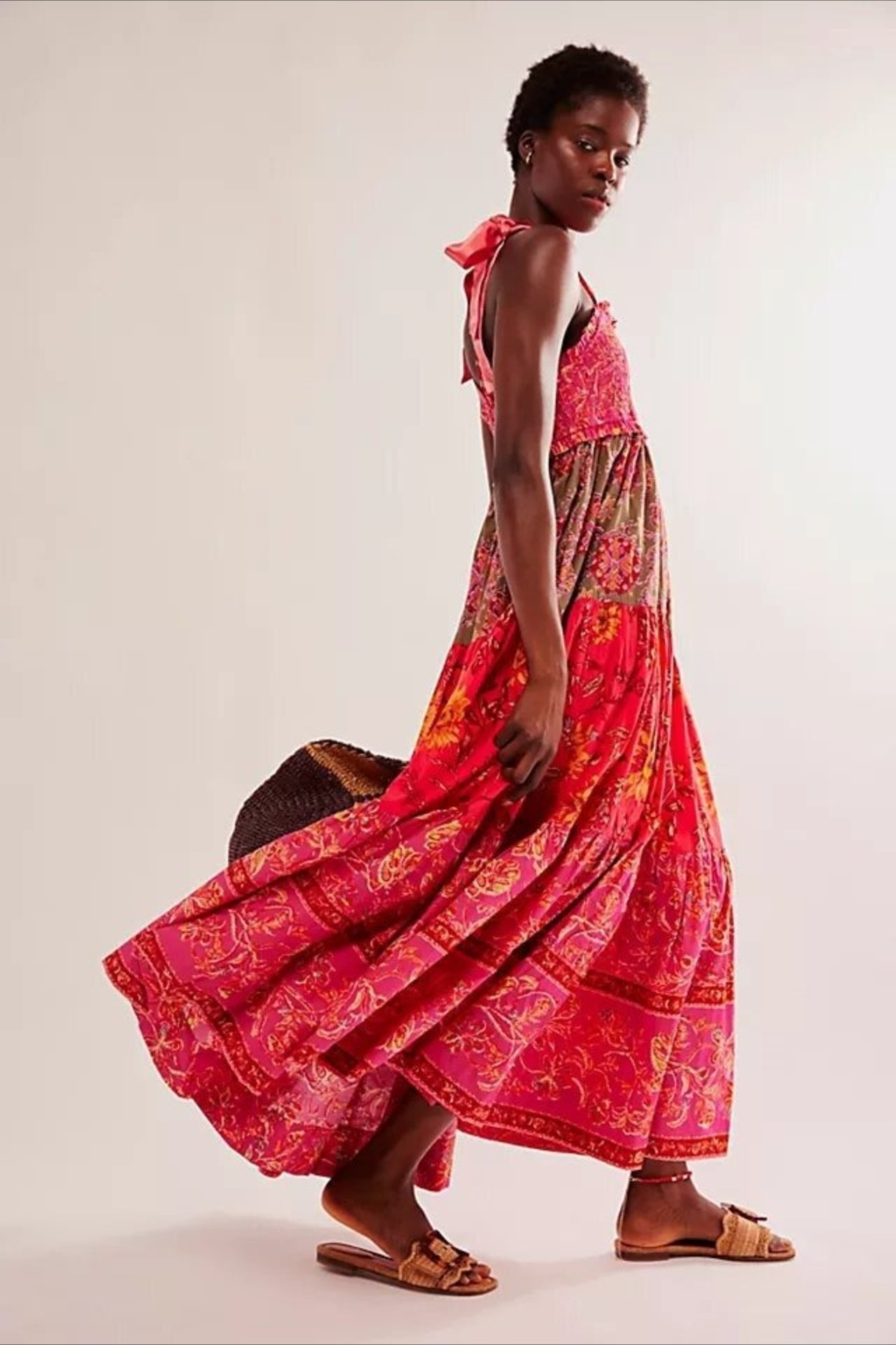 Classic Print Cami Maxi Boho Dress