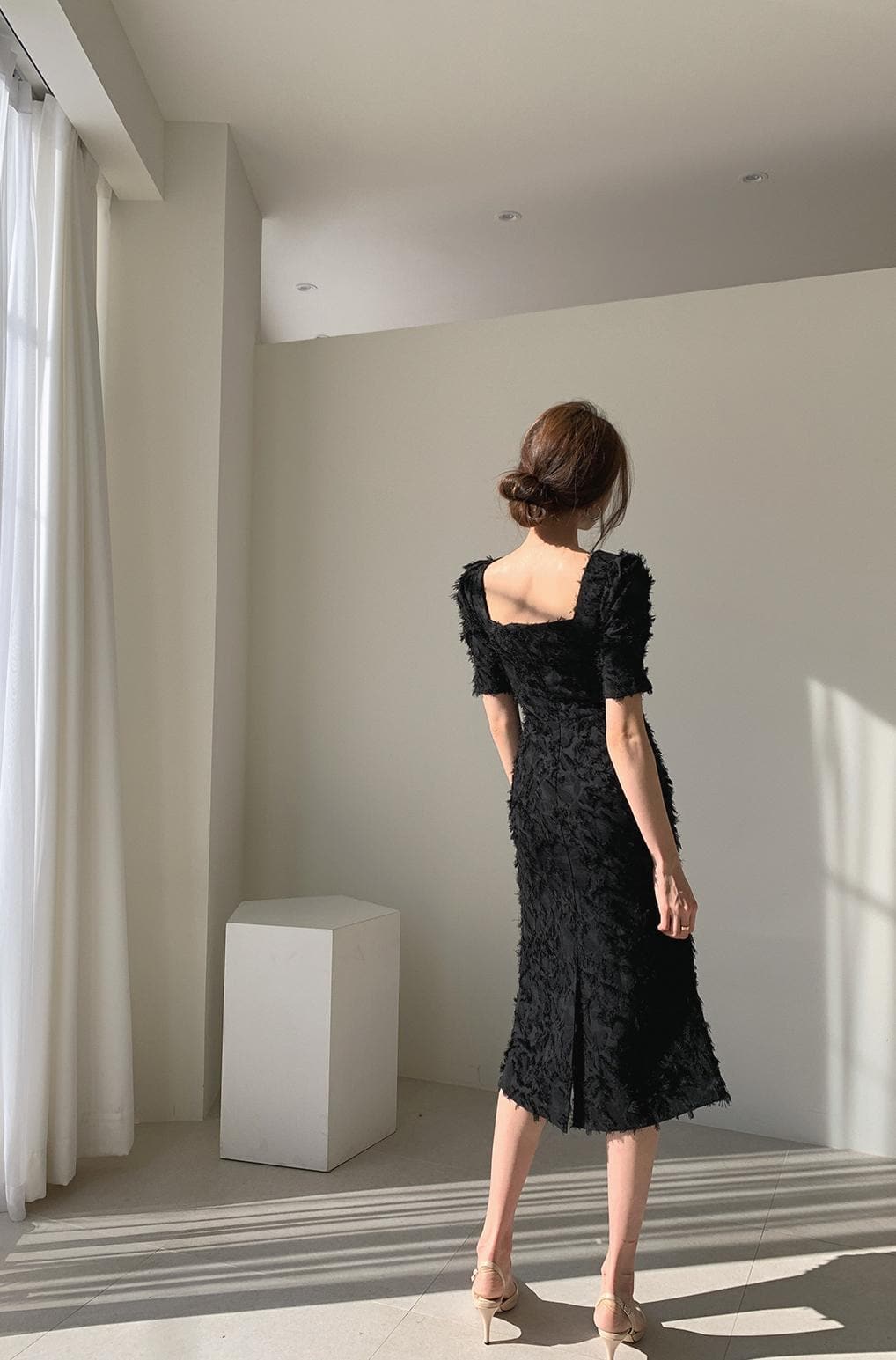 Classic Square Collar Tassel Women Summer Dress