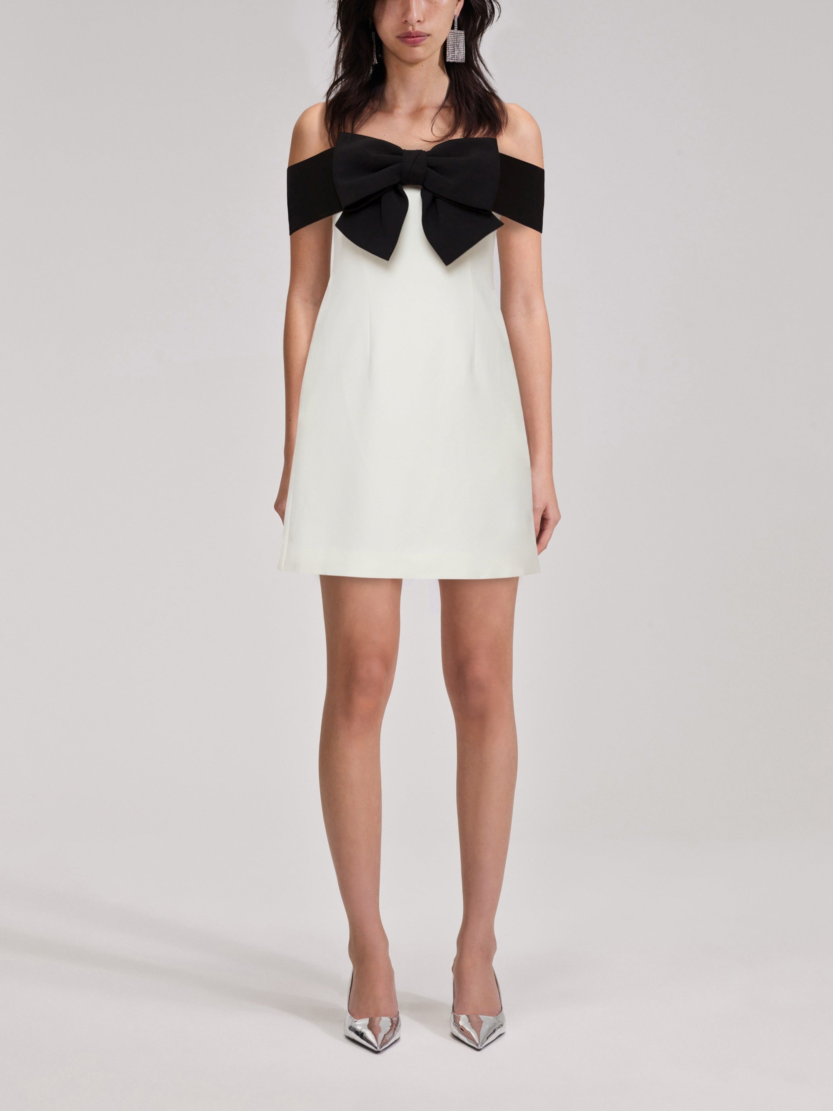 Shoulder Off Bow Dress