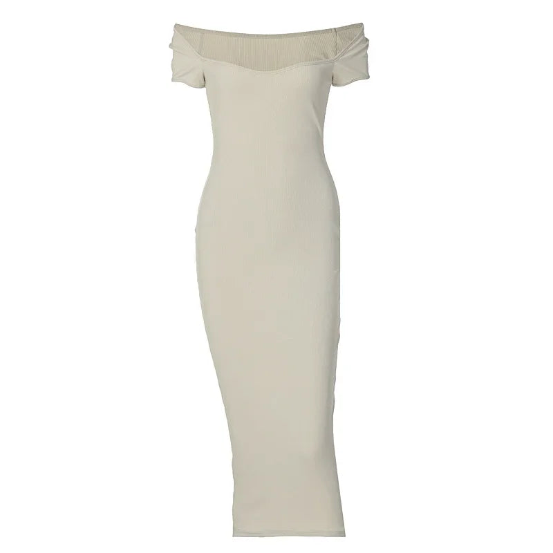 New Boat Graceful High Slim Ladies Y2K Midi Dresses