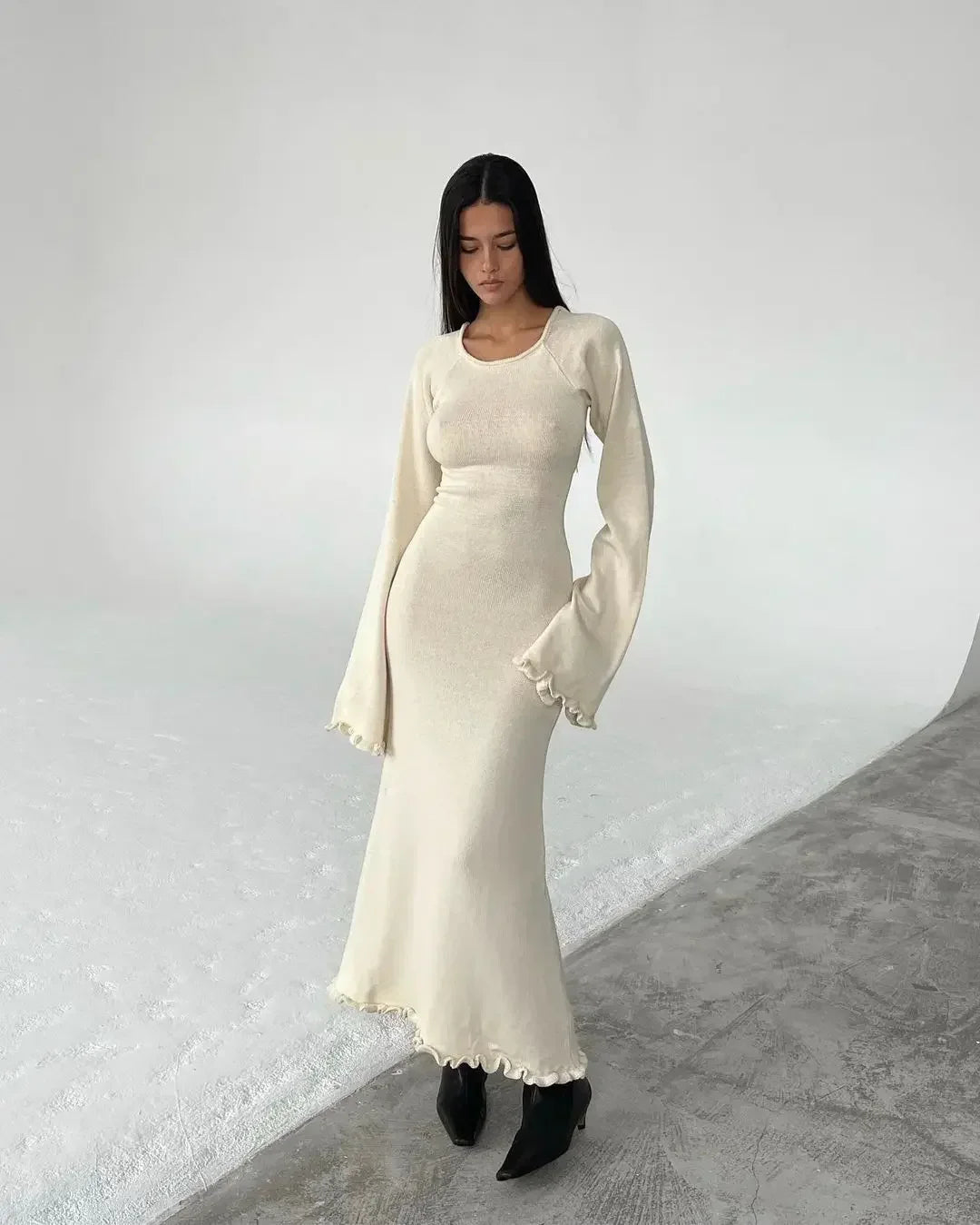 Backless Slim Comfortable Laceup Sophisticated Female Midi Dresses