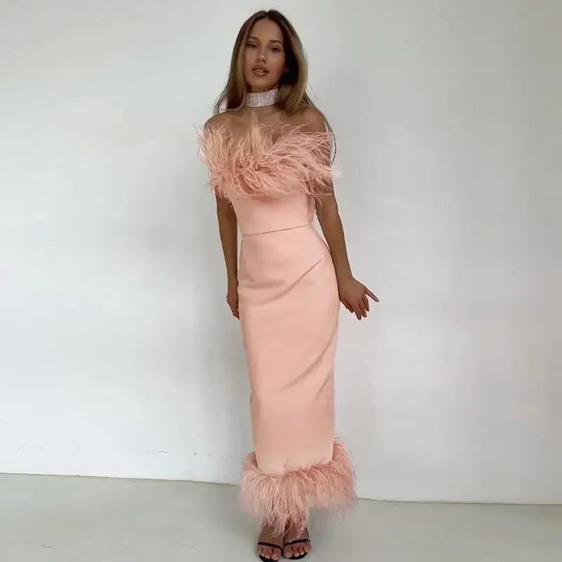 Pencil Off Shoulder Sophisticated Birthday Club Midi Dresses