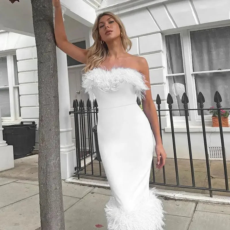 Pencil Off Shoulder Sophisticated Birthday Club Midi Dresses