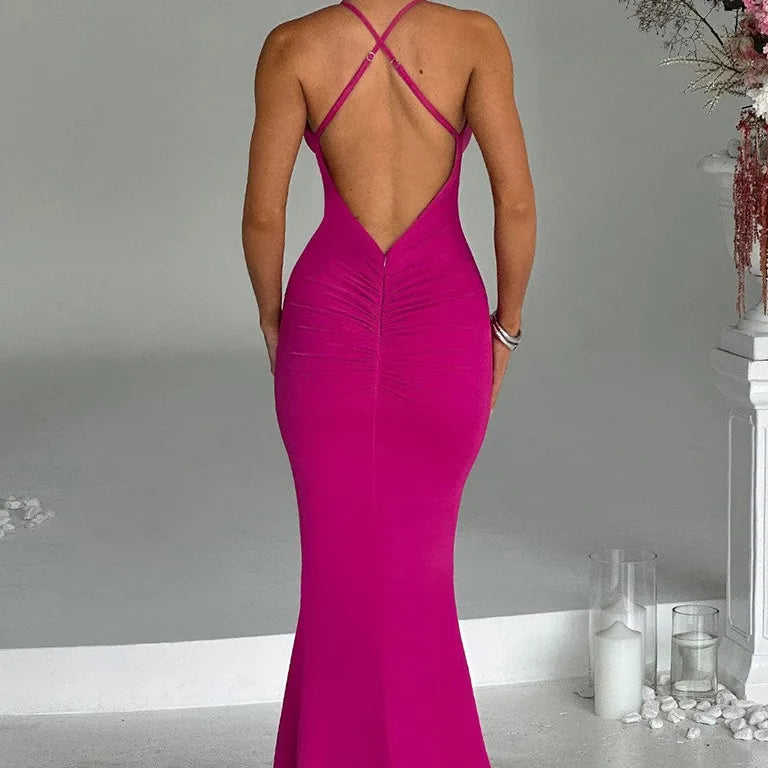New Slim Slip Ruffled High Graceful Y2K Midi Dresses