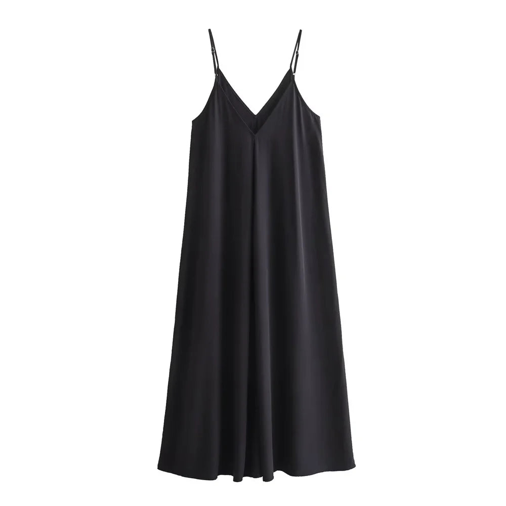 Flowing Greta Midi Dress for Women Effortless Chic Look