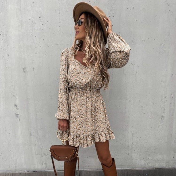 Dahlia Botanical Soft Crinkled Tassel Dress