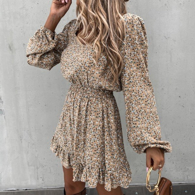 Dahlia Botanical Soft Crinkled Tassel Dress