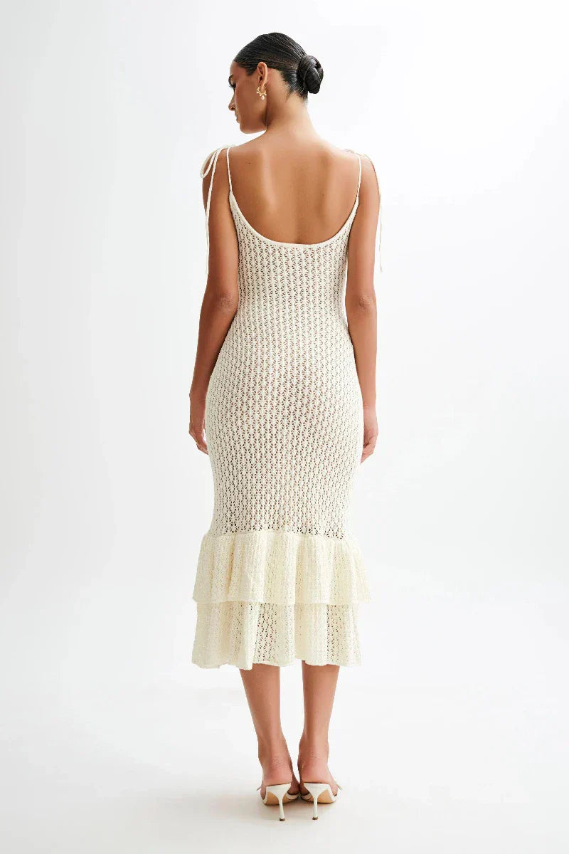 Rouge Valencia - Knitted Fishtail Midi Dress