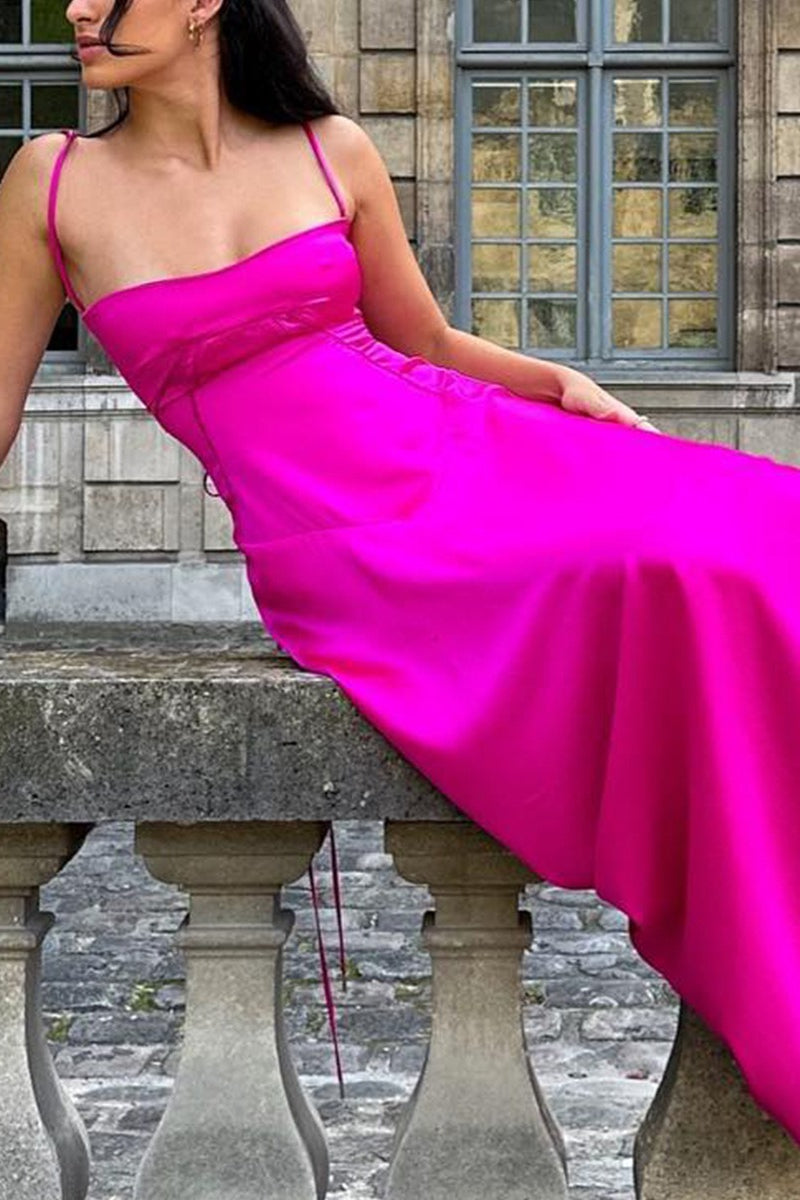 Chic Cami Slim Fit Back Tie Long Prom Dress