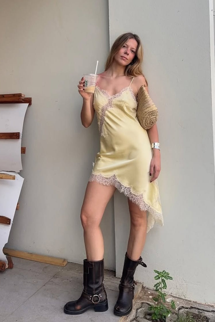 Asymmetric Alluring Lace Trim Fitted Mini Dress