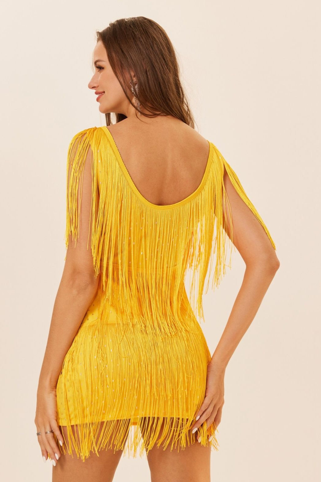 Size Plus Sleeveless Tassel Mini Dress