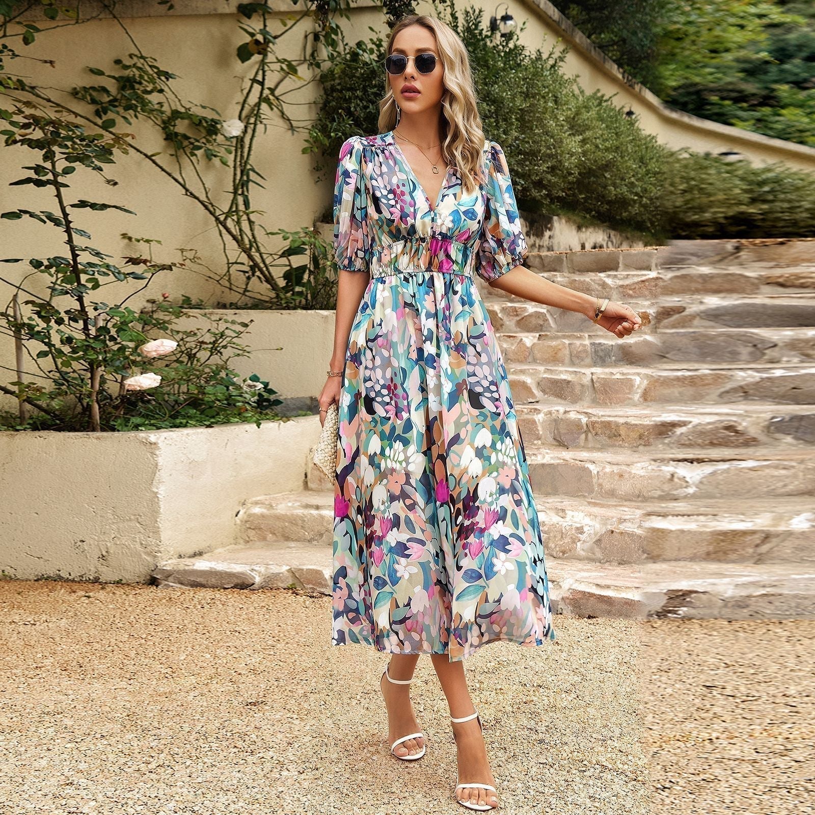 Sophisticated Ina Retro Midi Dress for Women Trendy Daily Look