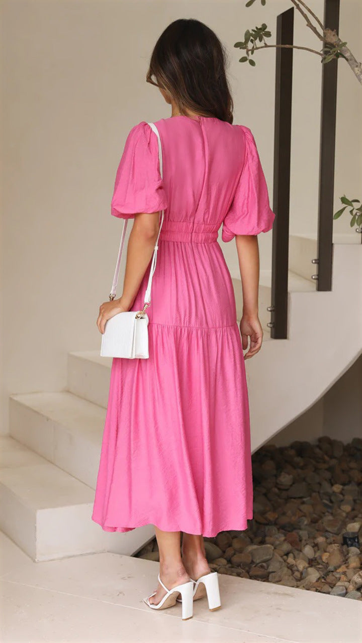 It Brunch Right Midi Dress Rose Red