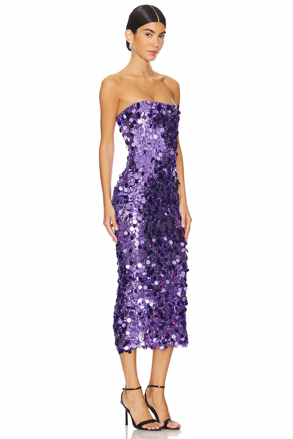Sequined Babe Midi Dress Purple