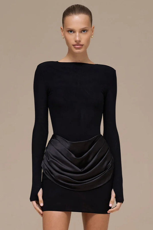 Color Solid Ruched Bodycon Dress