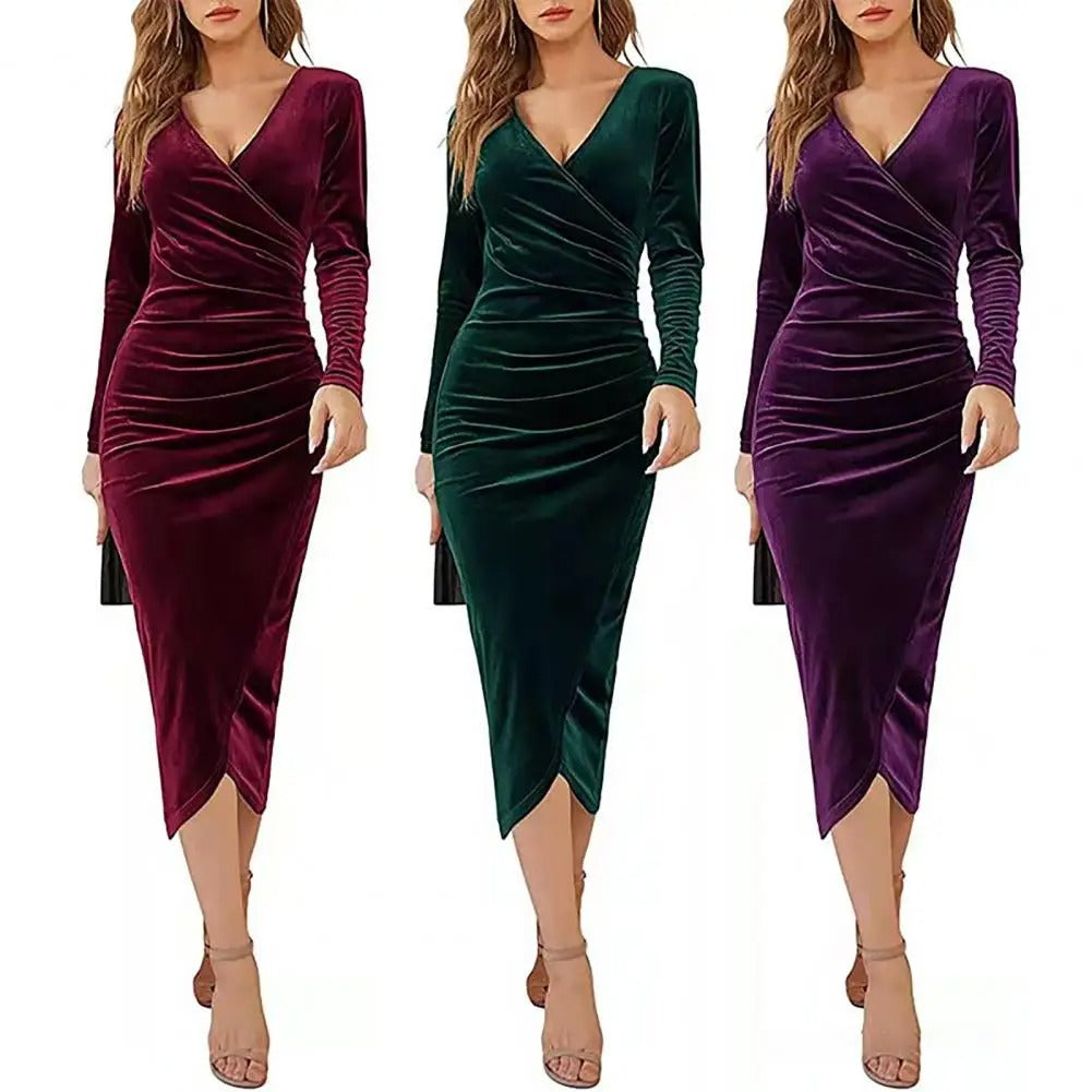 Statement Laura Women's Long Sleeved Midi Dress Premium Wardrobe Essential