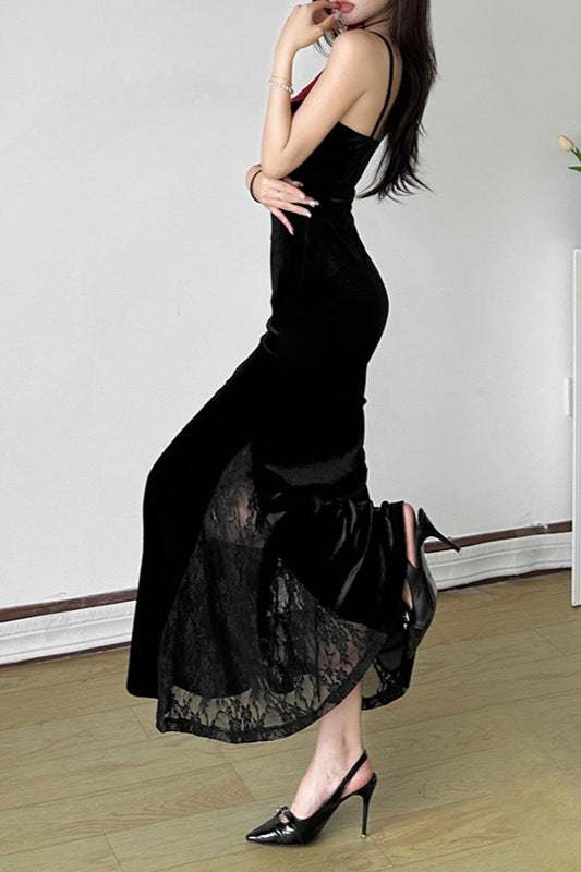 Lace Edition Trim Cami Maxi Lace Dress