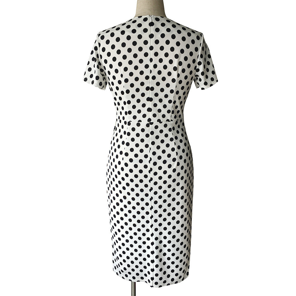 Me Call Maybe Satin Polka Dot Midi Dress