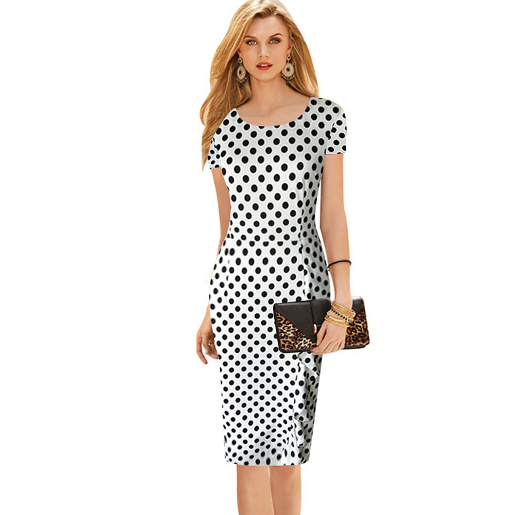 Me Call Maybe Satin Polka Dot Midi Dress