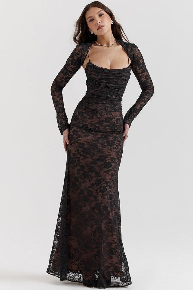 Timeless Cream White Lace Maxi Dress