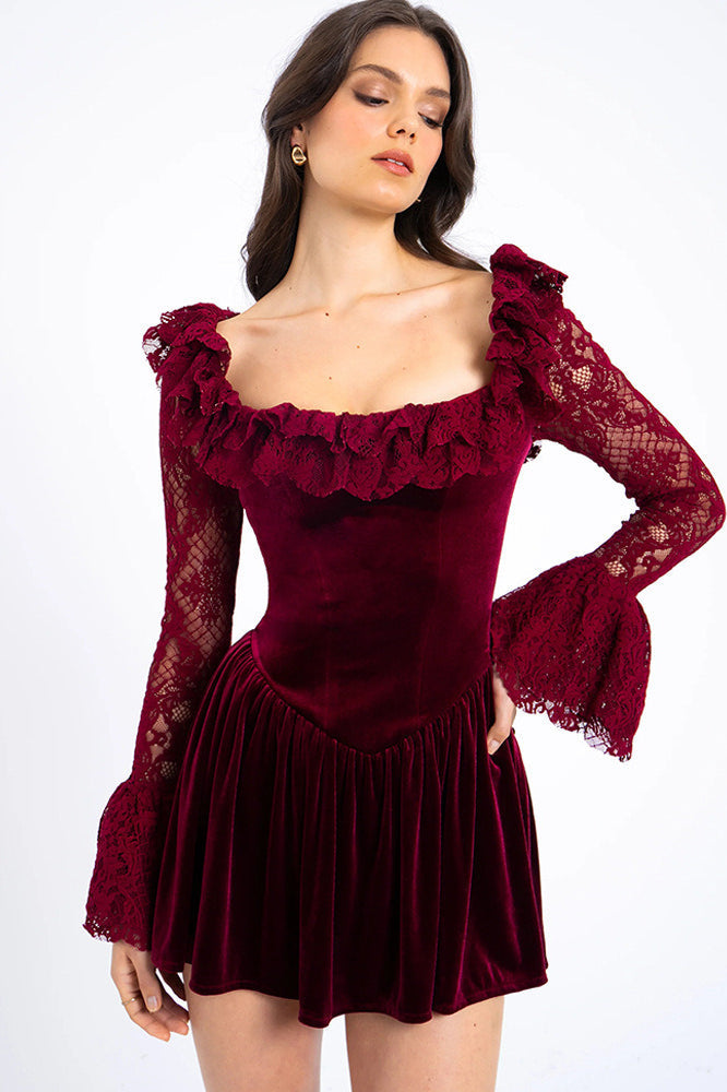 Bell Velvet Sleeve Bodycon Dress