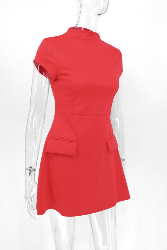 Minimalist Yasmina Mini Dress Red Chic Silhouette Collection