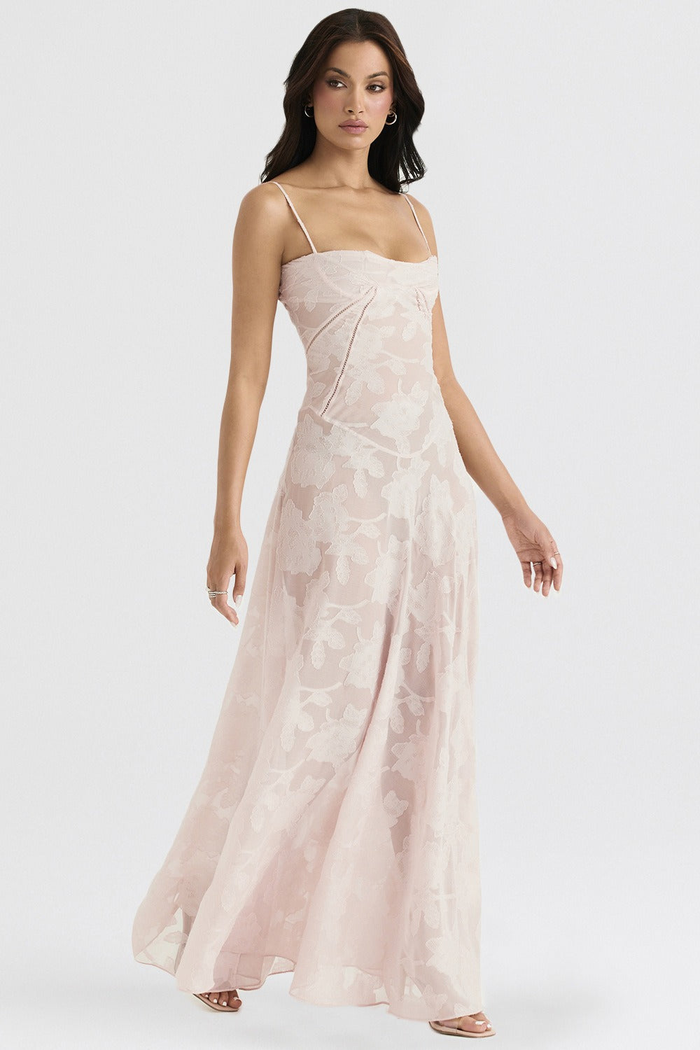 Lace Edition TieStrap Romantic Maxi Dress
