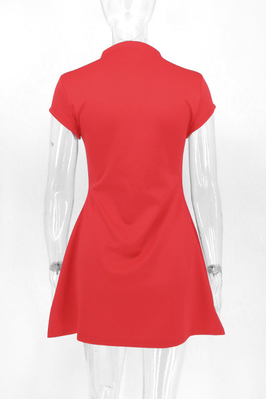 Minimalist Yasmina Mini Dress Red Chic Silhouette Collection