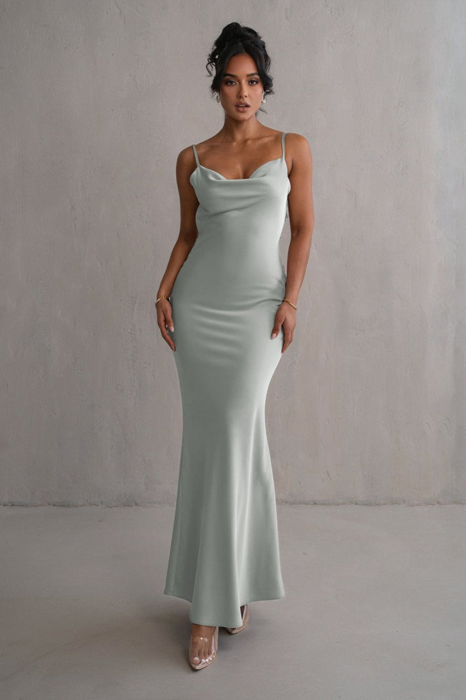 Satin Cami Backless Chic Slim Fit Prom Dress