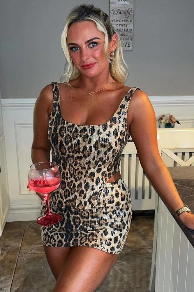 Print Leopard Mini Dress