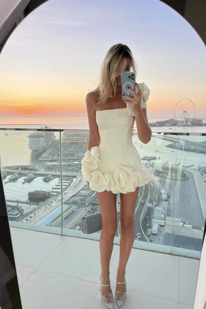 Luna Sophisticated Flower Mini Dress