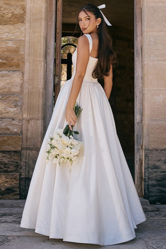 Graceful Solid A Line Long Prom Dress