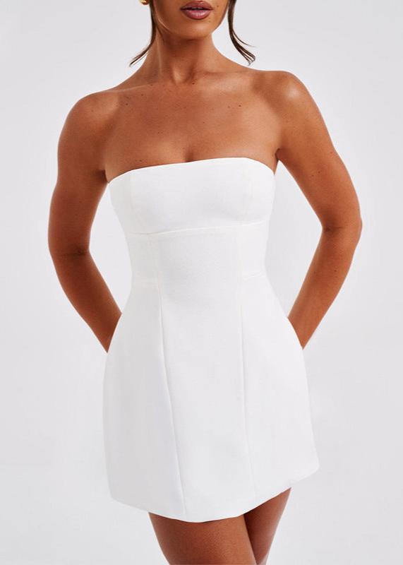 Black Strapless Tube Top Mini Dress