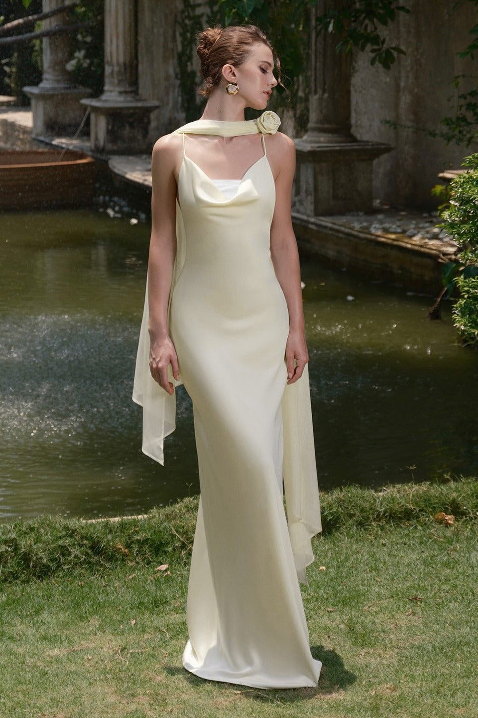 Satin Edition Backless Tie Maxi Birthday Dress