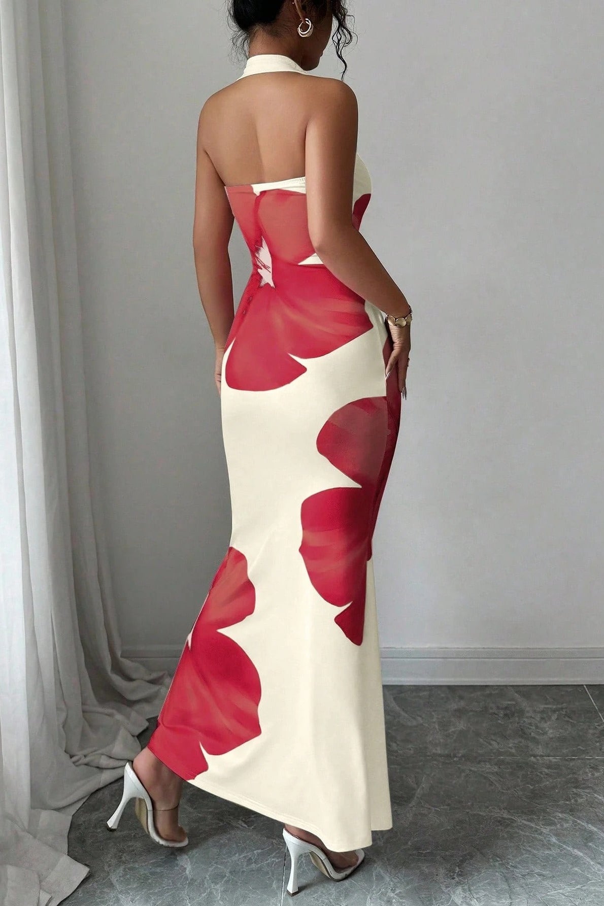 Halter Printed Bodycon Vacation Dress