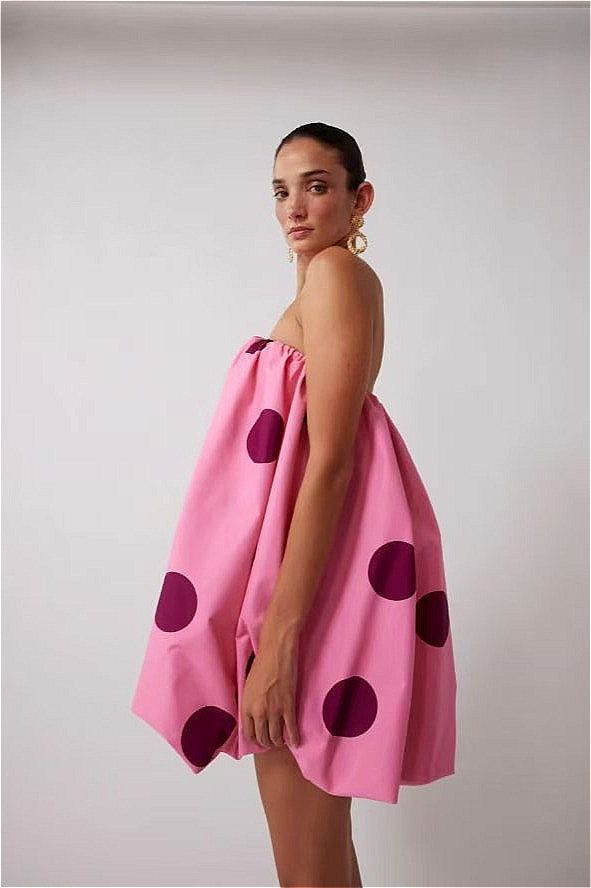 Dot Polka Strapless Bodycon Mini Dress