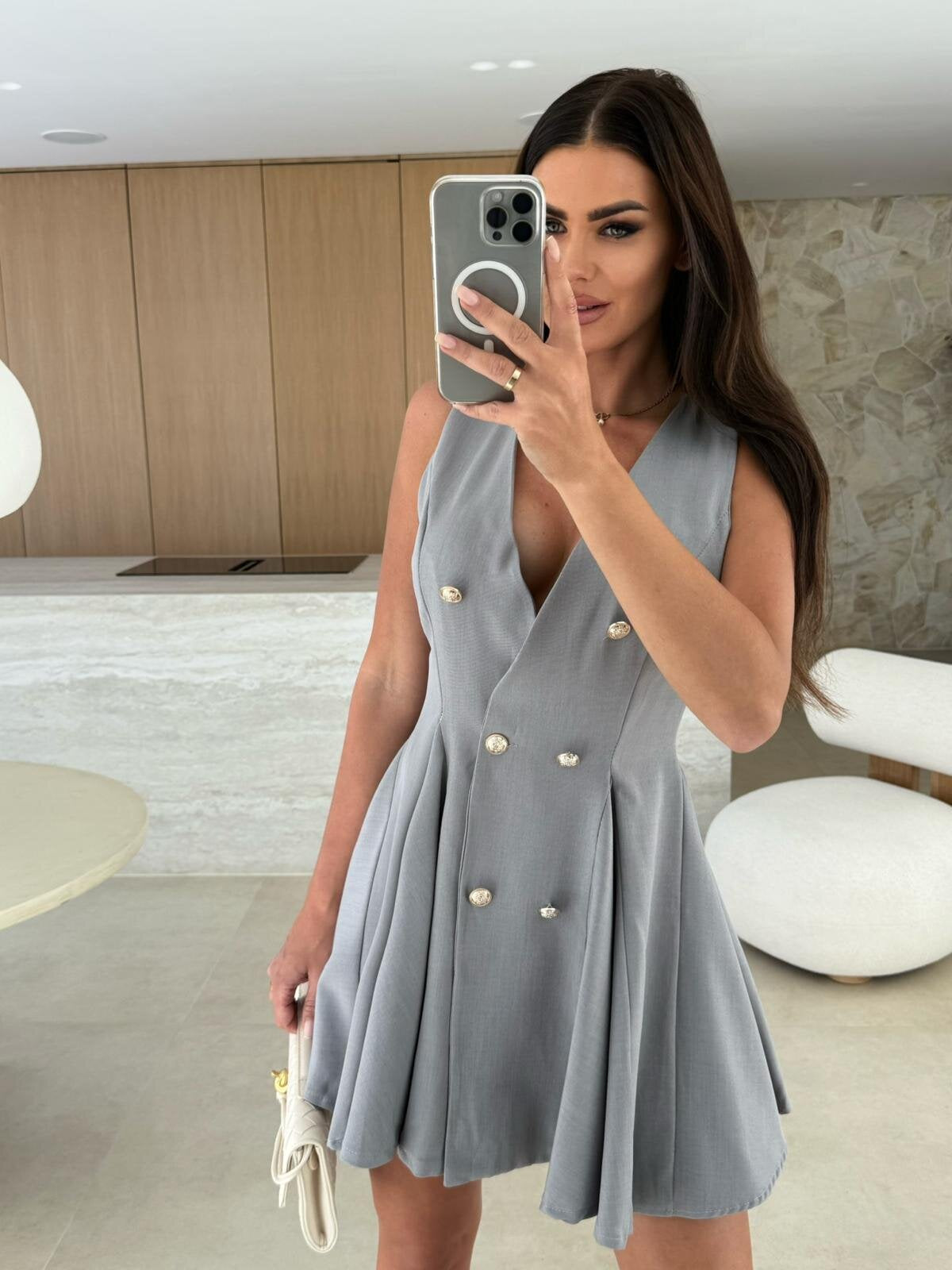 Mini Sirico Dress Grey