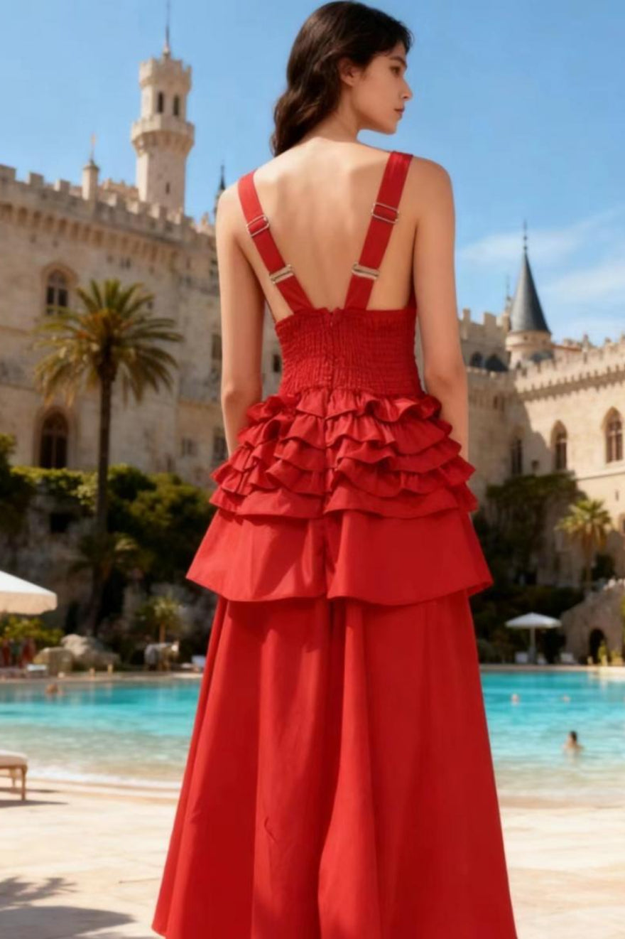 Graceful Vintage Sleeveless Swing Tiered Prom Dress