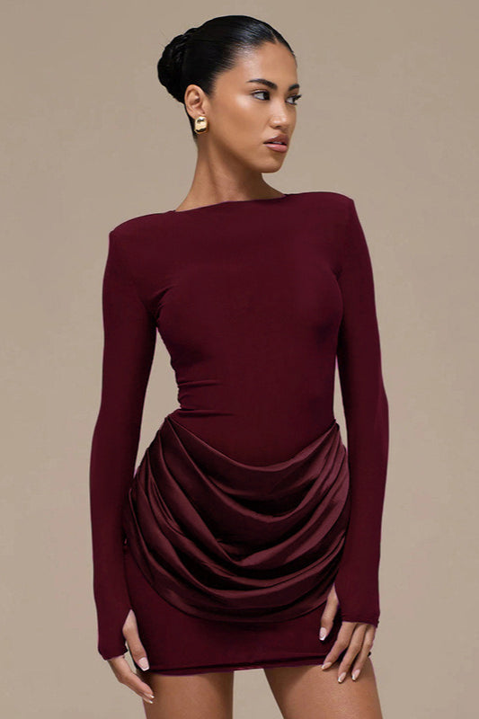 Color Solid Ruched Bodycon Dress
