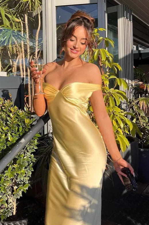 Off Shoulder Strapless Backless Maxi Glamorous Prom Dress