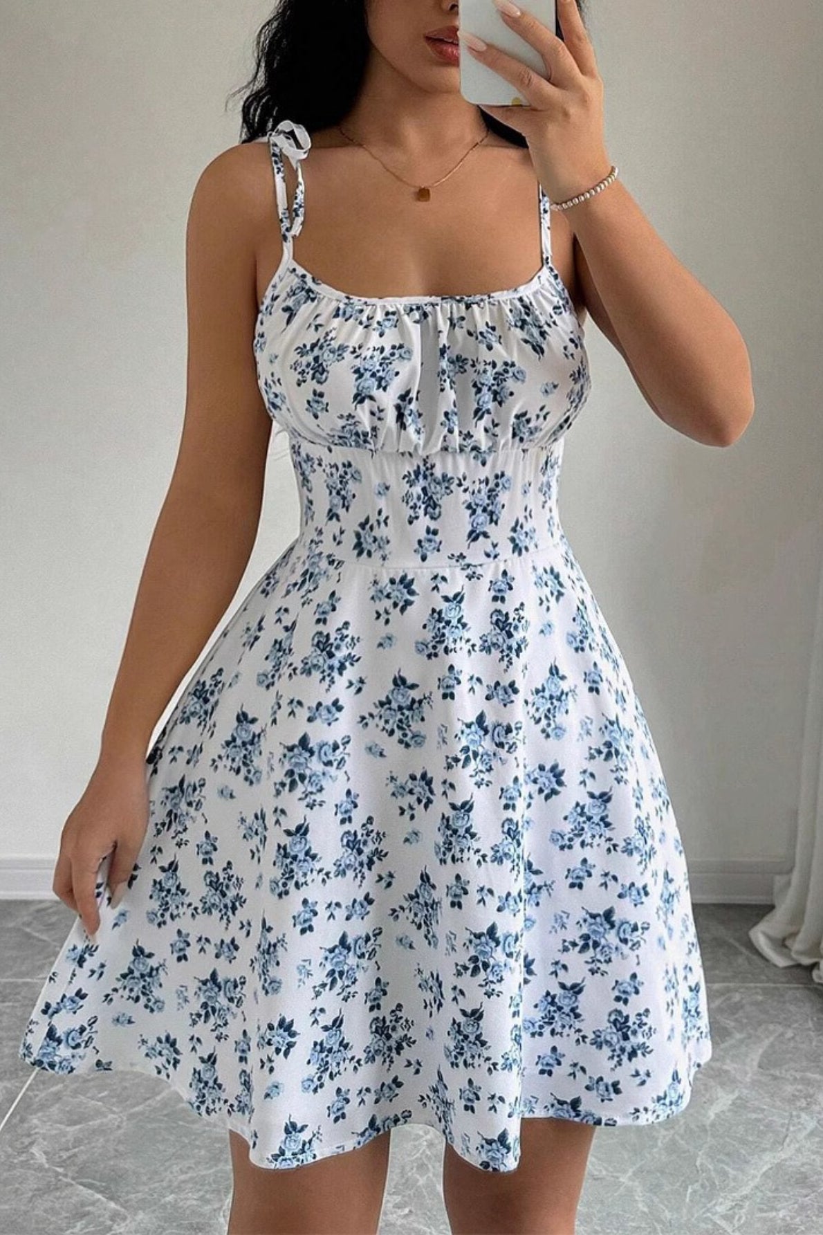 Corset Style Bloom Mini Dress