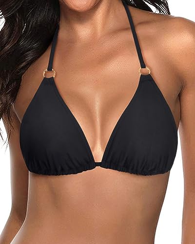String Halter Triangle sleek Bikini Top aura