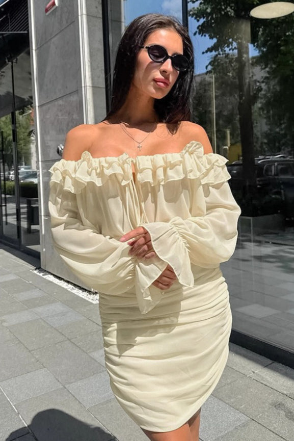 Slim Ruffled Fit Mini Dress