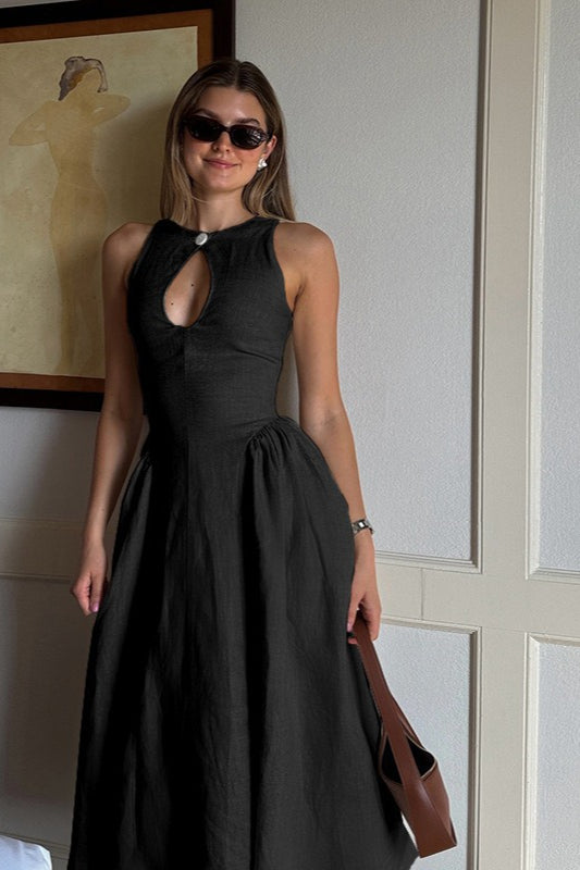 A Cutout Line Midi Dress